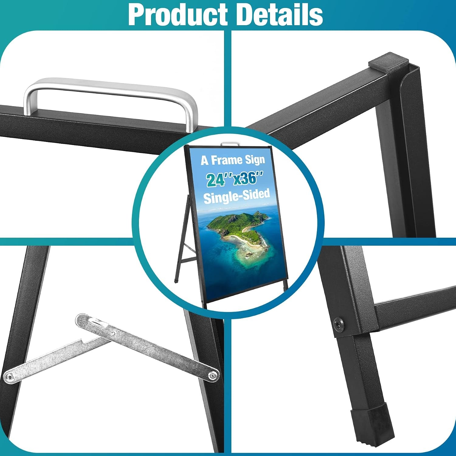 Custom 24 x 36 Inch Single-Sided Metal A-Frame Sign - Image 3