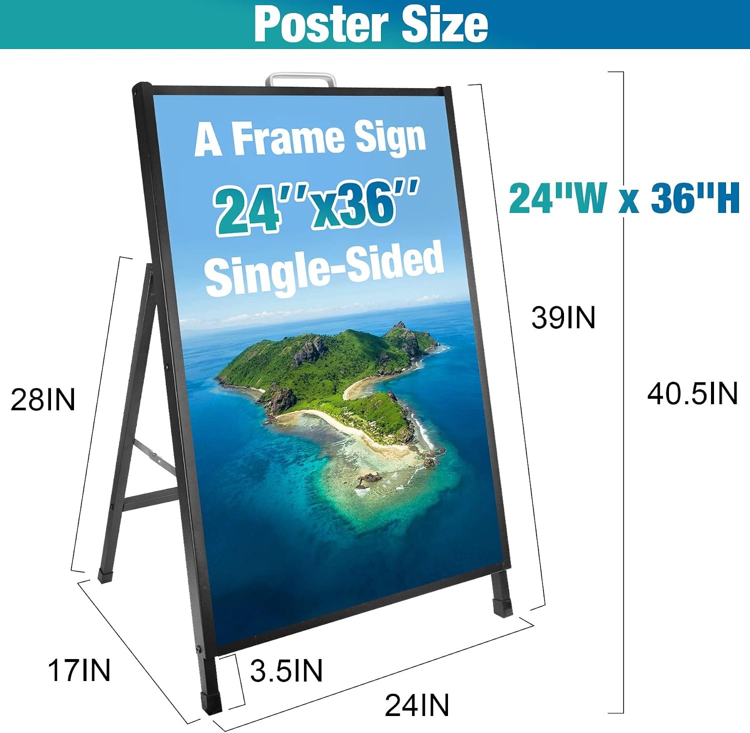 Custom 24 x 36 Inch Single-Sided Metal A-Frame Sign - Image 2