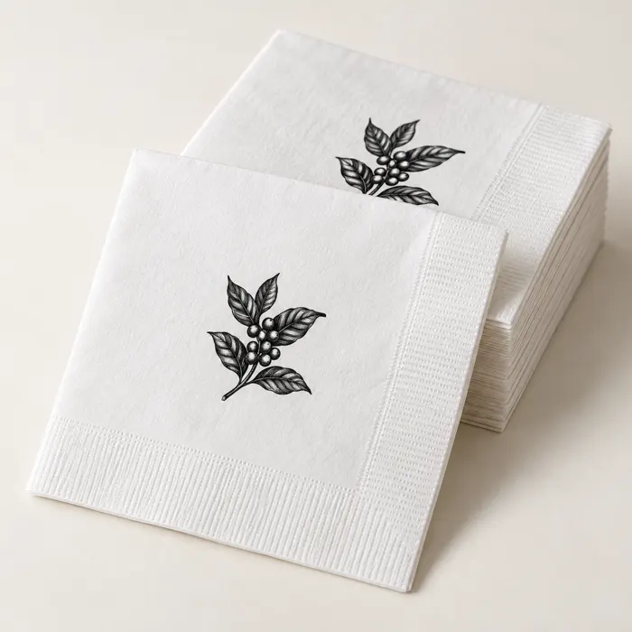 Custom 3-Ply Cocktail Napkins with sample customer artwork