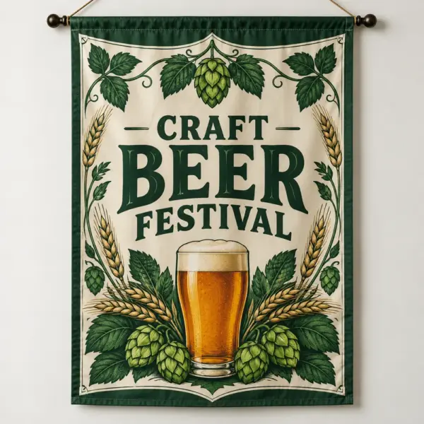 Illustrative custom brewery branding on Fabric