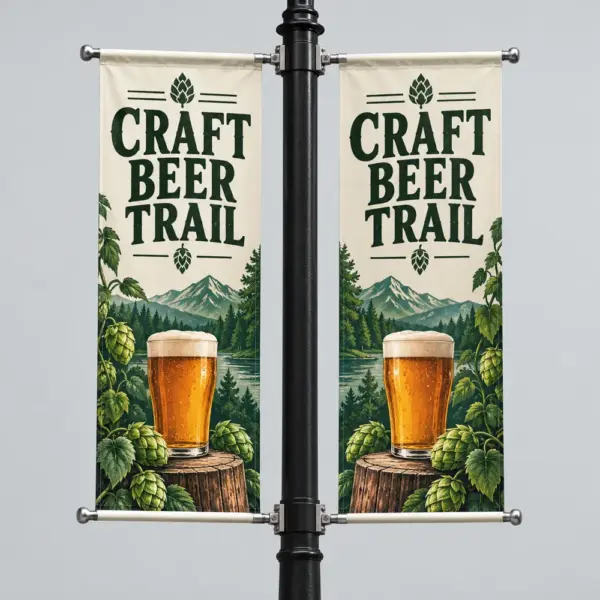 Illustrative custom brewery branding on Pole