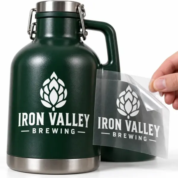 Custom Brewery Transfer Stickers with illustrative custom brewery artwork